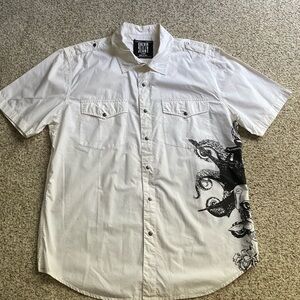 Calvin Klein Jeans brand mens button down short sleeve cotton shirt size X-LARGE